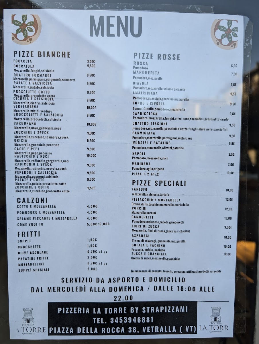 Menu Pizzeria La Torre By #strapizzami-2